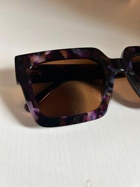 OVERSIZED SUNGLASSES Tortise Frame Brown Lens Square Acetate Large Luxury Classy